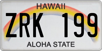 HI license plate ZRK199