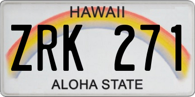 HI license plate ZRK271