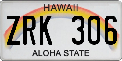 HI license plate ZRK306