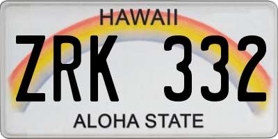 HI license plate ZRK332