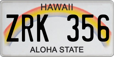 HI license plate ZRK356