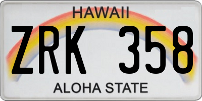 HI license plate ZRK358