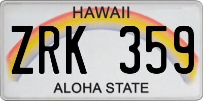 HI license plate ZRK359