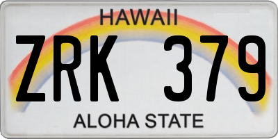 HI license plate ZRK379