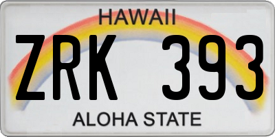 HI license plate ZRK393