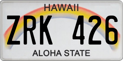 HI license plate ZRK426