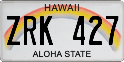 HI license plate ZRK427
