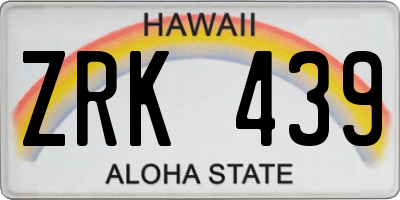 HI license plate ZRK439