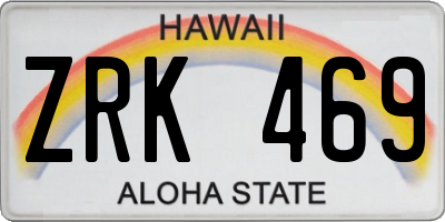 HI license plate ZRK469