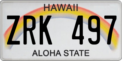 HI license plate ZRK497
