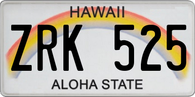 HI license plate ZRK525