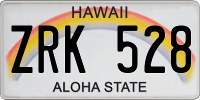 HI license plate ZRK528