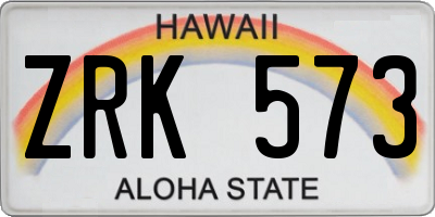 HI license plate ZRK573