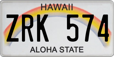 HI license plate ZRK574