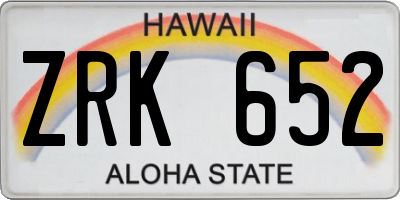 HI license plate ZRK652