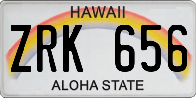 HI license plate ZRK656