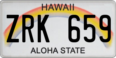 HI license plate ZRK659