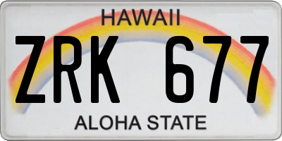 HI license plate ZRK677