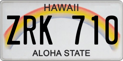 HI license plate ZRK710