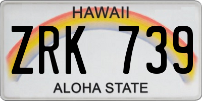 HI license plate ZRK739