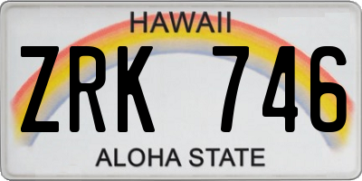 HI license plate ZRK746