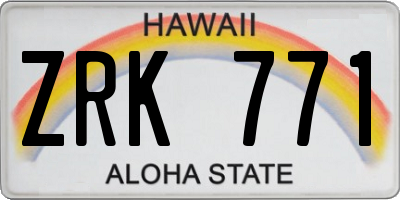 HI license plate ZRK771