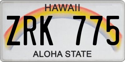 HI license plate ZRK775