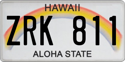 HI license plate ZRK811