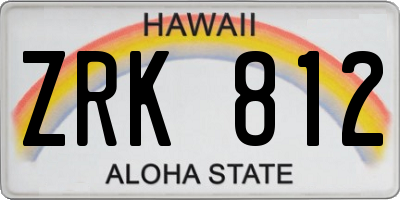 HI license plate ZRK812