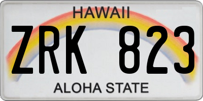 HI license plate ZRK823