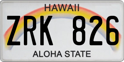 HI license plate ZRK826