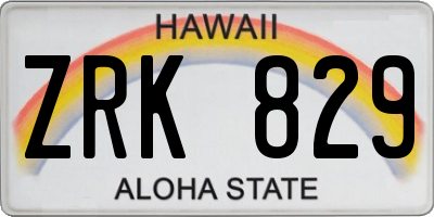 HI license plate ZRK829