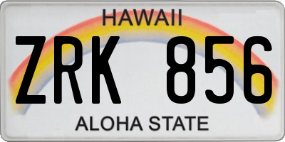 HI license plate ZRK856