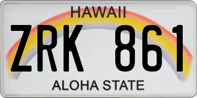 HI license plate ZRK861