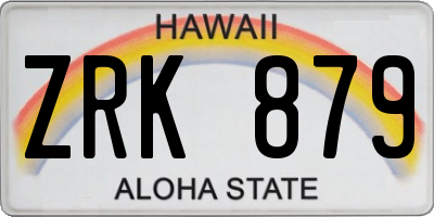HI license plate ZRK879