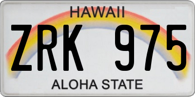HI license plate ZRK975