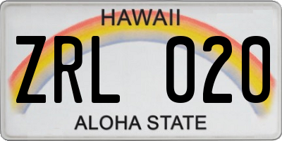 HI license plate ZRL020