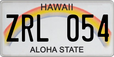 HI license plate ZRL054