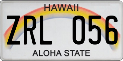 HI license plate ZRL056