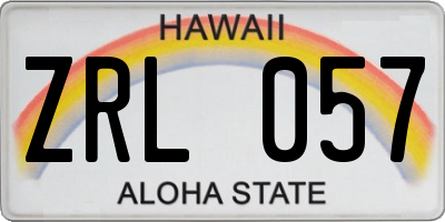 HI license plate ZRL057
