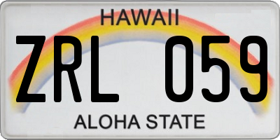 HI license plate ZRL059