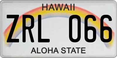 HI license plate ZRL066