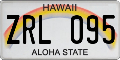 HI license plate ZRL095