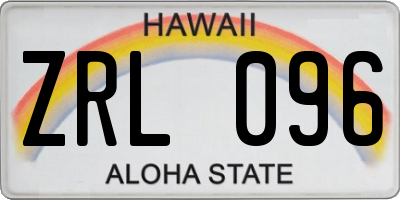 HI license plate ZRL096