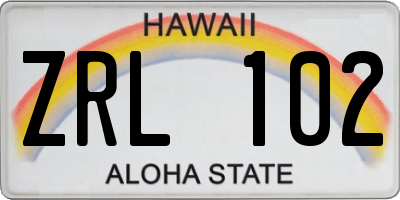 HI license plate ZRL102