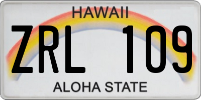 HI license plate ZRL109