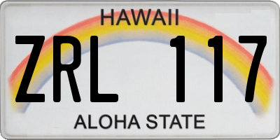 HI license plate ZRL117