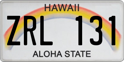 HI license plate ZRL131