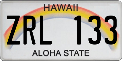 HI license plate ZRL133