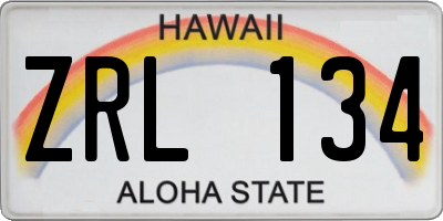 HI license plate ZRL134
